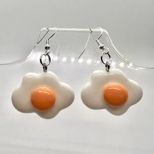 Fried Egg Earrings - Breakfast Earrings - Diner Earrings - Waitress Earrings